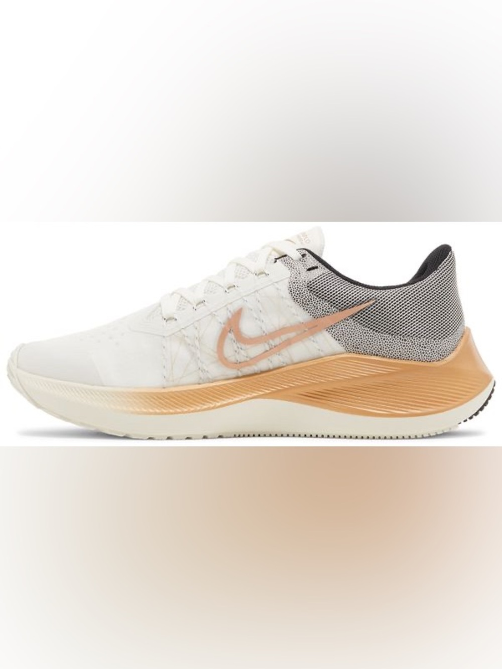 Nike Air Zoom Winflo 8 Premium Running Shoes Sail Metallic Copper Coin Sneakers